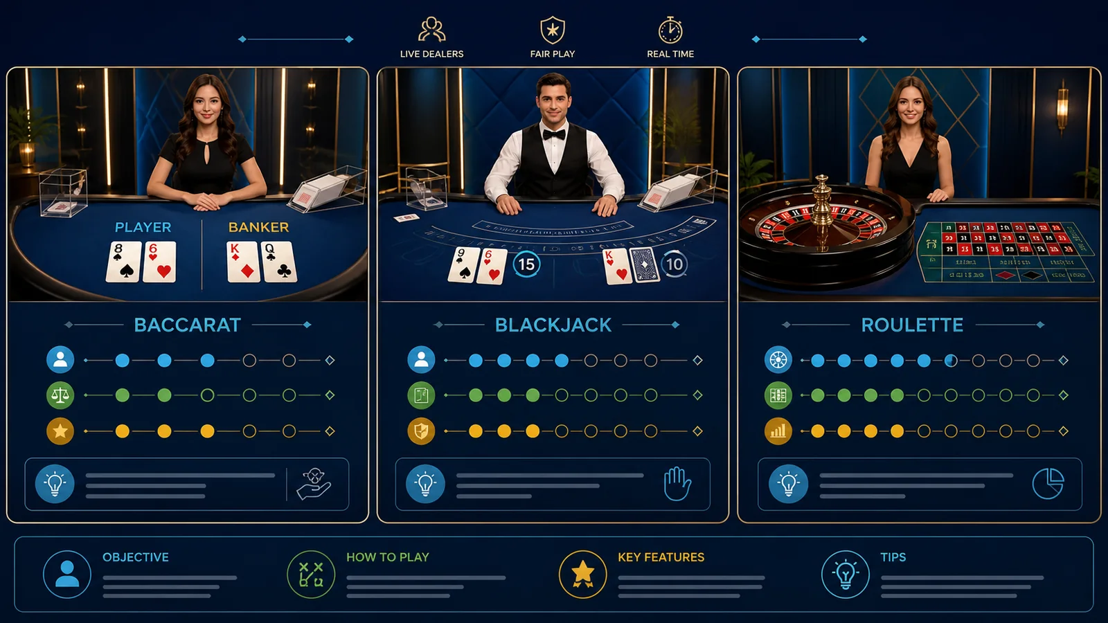 phslot live table comparison for baccarat blackjack and roulette